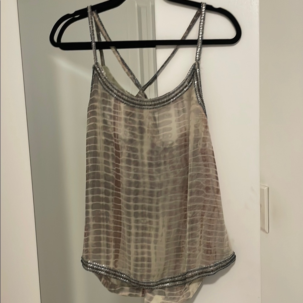 RAGA Gray and White Asymmetrical Camisole